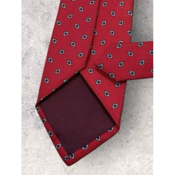 POLO RALPH LAUREN Silk Tie USA Red Blue Geometric W:3" EUC - Picture 5 of 6
